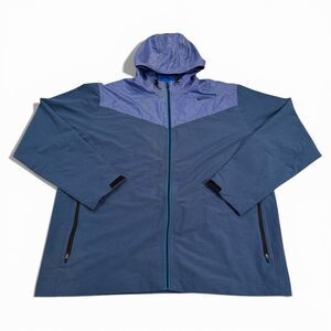 Nike Pro Training Jacket Men's XXL 2XL Hooded Zip Up Lightweight Athletic Blue